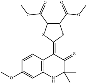 Dimethyl 2-(7-methoxy-2,2-dimethyl-3-thioxo-2,3-dihydroquinolin-4(1H)-ylidene)-1,3-dithiole-4,5-d Struktur