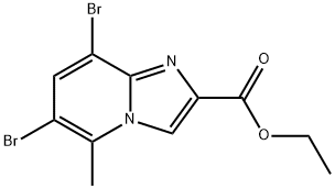 Ethyl 6,8-dibromo-5-methylimidazo-[1,2-a]pyridine-2-carboxylate Struktur