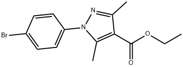 1-(4-溴苯基)-3,5-二甲基-1H-吡唑-4-羧酸乙酯 结构式