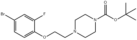 叔-丁基 4-(2-(4-溴-2-氟苯氧基)乙基)哌嗪-1-羧酸酯 结构式