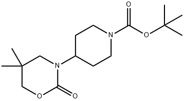 4-(5,5-ジメチル-2-オキソ-1,3-オキサジンアン-3-イル)ピペリジン-1-カルボン酸TERT-ブチル 化学構造式