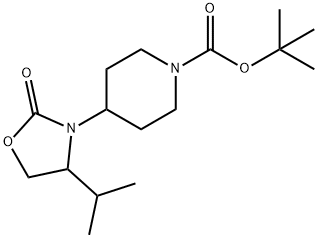 tert-butyl 4-(4-isopropyl-2-oxo-1,3-oxazolidin-3-yl)piperidine-1-carboxylate Struktur