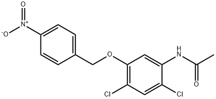 N-{2,4-dichloro-5-[(4-nitrobenzyl)oxy]phenyl}acetamide Struktur