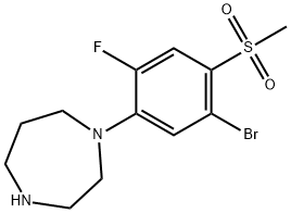 1-[(5-Bromo-2-fluoro-4-methylsulfonyl)phenyl]-homopiperazine,1020722-22-8,结构式