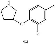 3-(2-Bromo-4-methylphenoxy)pyrrolidinehydrochloride,1185298-07-0,结构式