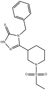 4-Benzyl-5-[1-(ethylsulfonyl)piperidin-3-yl]-4H-1,2,4-triazole-3-thiol 结构式