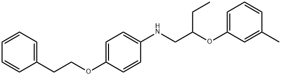 N-[2-(3-Methylphenoxy)butyl]-4-(phenethyloxy)-aniline 化学構造式