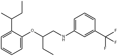 N-{2-[2-(sec-Butyl)phenoxy]butyl}-3-(trifluoromethyl)aniline 化学構造式