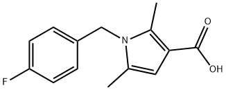1-(4-fluorobenzyl)-2,5-dimethyl-1H-pyrrole-3-carboxylic acid Struktur