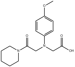 [(4-methoxyphenyl)(2-oxo-2-piperidin-1-ylethyl)amino]acetic acid 化学構造式