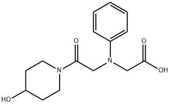 [[2-(4-hydroxypiperidin-1-yl)-2-oxoethyl](phenyl)amino]acetic acid Struktur