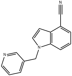 1-(pyridin-3-ylmethyl)-1H-indole-4-carbonitrile 结构式