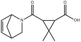 3-(2-azabicyclo[2.2.1]hept-5-en-2-ylcarbonyl)-2,2-dimethylcyclopropanecarboxylic acid Structure