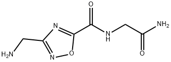 3-(アミノメチル)-N-(2-アミノ-2-オキソエチル)-1,2,4-オキサジアゾール-5-カルボキサミド 化学構造式