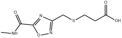 3-[({5-[(METHYLAMINO)CARBONYL]-1,2,4-OXADIAZOL-3-YL}METHYL)SULFANYL]PROPANOIC ACID 结构式