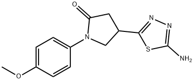 4-(5-amino-1,3,4-thiadiazol-2-yl)-1-(4-methoxyphenyl)pyrrolidin-2-one 化学構造式