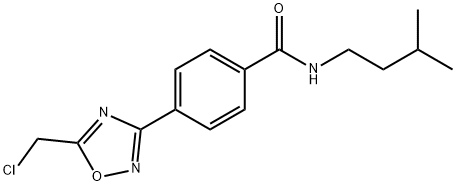 4-[5-(chloromethyl)-1,2,4-oxadiazol-3-yl]-N-(3-methylbutyl)benzamide Struktur