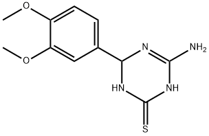 4-amino-6-(3,4-dimethoxyphenyl)-1,6-dihydro-1,3,5-triazine-2-thiol Struktur
