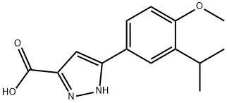 5-(3-isopropyl-4-methoxyphenyl)-1H-pyrazole-3-carboxylic acid Structure