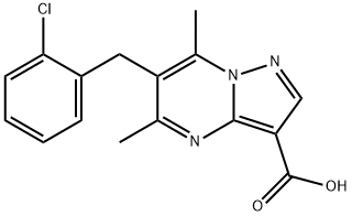 6-(2-chlorobenzyl)-5,7-dimethylpyrazolo[1,5-a]pyrimidine-3-carboxylic acid Structure