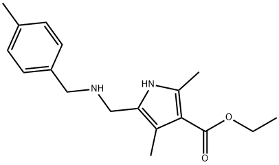 ethyl 2,4-dimethyl-5-{[(4-methylbenzyl)amino]methyl}-1H-pyrrole-3-carboxylate 化学構造式