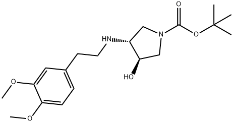 tert-butyl (3R,4R)-3-{[2-(3,4-dimethoxyphenyl)ethyl]amino}-4-hydroxypyrrolidine-1-carboxylate Struktur