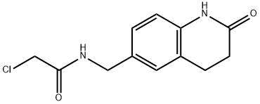 2-クロロ-N-[(2-オキソ-1,2,3,4-テトラヒドロキノリン-6-イル)メチル]アセトアミド 化学構造式