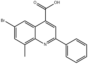 6-bromo-8-methyl-2-phenylquinoline-4-carboxylic acid 化学構造式