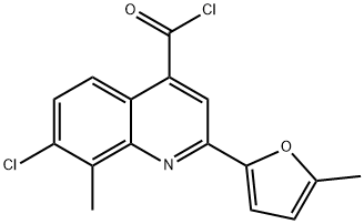 7-chloro-8-methyl-2-(5-methyl-2-furyl)quinoline-4-carbonyl chloride Structure