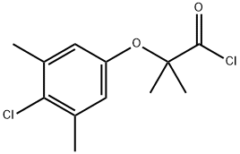 2-(4-chloro-3,5-dimethylphenoxy)-2-methylpropanoyl chloride Struktur