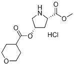 Methyl (2S,4S)-4-[(tetrahydro-2H-pyran-4-ylcarbonyl)oxy]-2-pyrrolidinecarboxylate hydrochloride,1354486-82-0,结构式