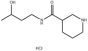 N-(3-Hydroxybutyl)-3-piperidinecarboxamidehydrochloride 化学構造式