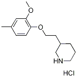 3-[2-(2-Methoxy-4-methylphenoxy)ethyl]piperidinehydrochloride Structure