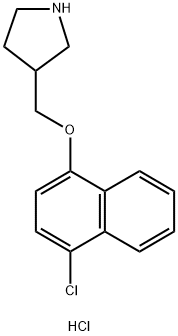 4-Chloro-1-naphthyl 3-pyrrolidinylmethyl etherhydrochloride 化学構造式