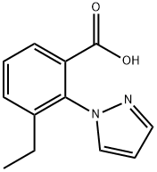 3-Ethyl-2-(1H-pyrazol-1-yl)benzoic acid Struktur