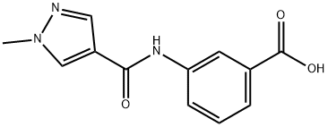 3-[(1-Methyl-1H-pyrazole-4-carbonyl)-amino]-benzoic acid 结构式