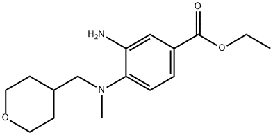 Ethyl 3-amino-4-[methyl(tetrahydro-2H-pyran-4-ylmethyl)amino]benzoate Structure