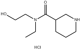 N-Ethyl-N-(2-hydroxyethyl)-3-piperidinecarboxamide hydrochloride,1220028-32-9,结构式