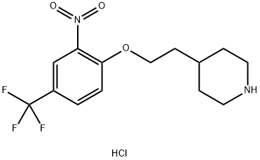 4-{2-[2-Nitro-4-(trifluoromethyl)phenoxy]-ethyl}piperidine hydrochloride Struktur