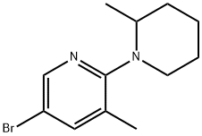 5-Bromo-3-methyl-2-(2-methyl-1-piperidinyl)-pyridine Structure