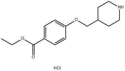 Ethyl 4-(4-piperidinylmethoxy)benzoatehydrochloride 化学構造式