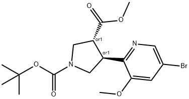 (trans-Racemic)-1-tert-Butyl 3-methyl 4-(5-bromo-3-methoxypyridin-2-yl)pyrrolidine-1,3-dicarboxylate|