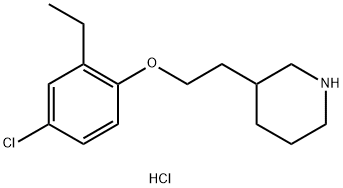 3-[2-(4-Chloro-2-ethylphenoxy)ethyl]piperidinehydrochloride Structure