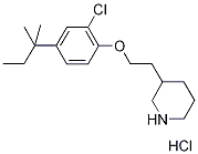 3-{2-[2-Chloro-4-(tert-pentyl)phenoxy]-ethyl}piperidine hydrochloride,1220030-65-8,结构式