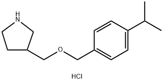 3-{[(4-Isopropylbenzyl)oxy]methyl}pyrrolidinehydrochloride 结构式
