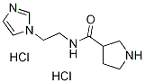 Pyrrolidine-3-carboxylic acid (2-imidazol-1-yl-ethyl)-amide dihydrochloride 化学構造式