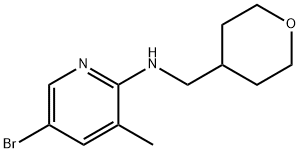 5-Bromo-3-methyl-N-(tetrahydro-2H-pyran-4-ylmethyl)-2-pyridinamine 化学構造式