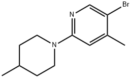 5-Bromo-4-methyl-2-(4-methyl-1-piperidinyl)-pyridine 结构式