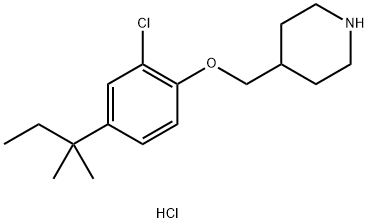 4-{[2-Chloro-4-(tert-pentyl)phenoxy]-methyl}piperidine hydrochloride Struktur