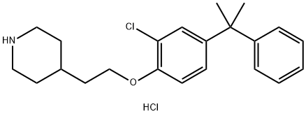 2-Chloro-4-(1-methyl-1-phenylethyl)phenyl2-(4-piperidinyl)ethyl ether hydrochloride Structure